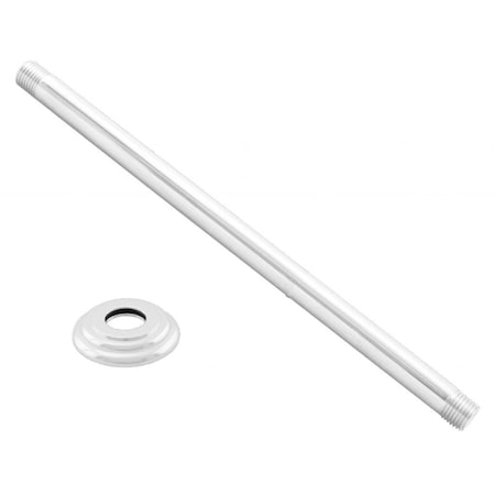 Westbrass 1/2" IPS x 19" Ceiling Mounted Shower Arm W/ Flange in Powdercoated White D3619A-50